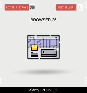 Browser-25 icona vettore semplice. Illustrazione Vettoriale