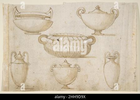 Disegni ornamentali dopo vasi antichi 1548–1612 dopo Bernardino Poccetti Italiano. Disegni ornamentali dopo vasi antichi 363757 Foto Stock