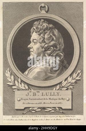 Ritratto di Jean-Baptiste Lully 1770 Augustin de Saint-Aubin Francese. Ritratto di Jean-Baptiste Lully 423192 Foto Stock