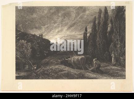 The Early Plowman 1861 Samuel Palmer British. The Early Plowman 398737 Foto Stock