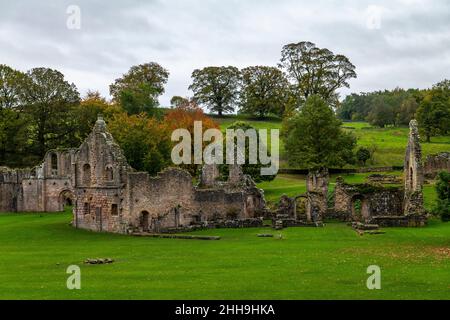 FONTANE ABBEY [CISTERCENSE] (1132-1539) RIPON INGHILTERRA REGNO UNITO Foto Stock