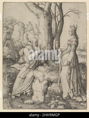 La tentazione di Sant'Antonio 1509 Lucas van Leyden Netherlandh. La tentazione di Sant'Antonio 364744 Foto Stock