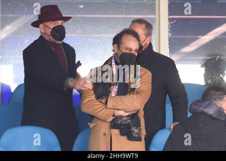 Napoli, Italia. 23rd Jan, 2022. il presidente di Salerno Danilo Iervolino la Serie A tra SSC Napoli - US. Salernitana 1919 e allo Stadio Diego Armando Maradona Punteggio finale:4-1 (Photo by Agostino Gemito/Pacific Press) Credit: Pacific Press Media Production Corp./Alamy Live News Foto Stock