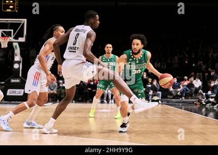 Jeremy SENGLIN (30) di Nanterre 92 durante il campionato francese, Betclic Elite Basketball match tra Paris Basketball e Nanterre 92 il 23 gennaio 2022 a Halle Georges Carpentier a Parigi, Francia - Foto Ann-Dee Lamour / CDP MEDIA / DPPI Foto Stock