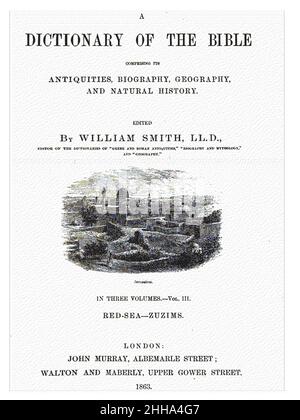 Dizionario della Bibbia di Smith 1863. Foto Stock