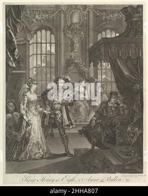 Re Enrico l'ottavo e Anna Bullen ca. 1728 William Hogarth britannico. Re Enrico l'ottavo e Anna Bullen 401180 Foto Stock