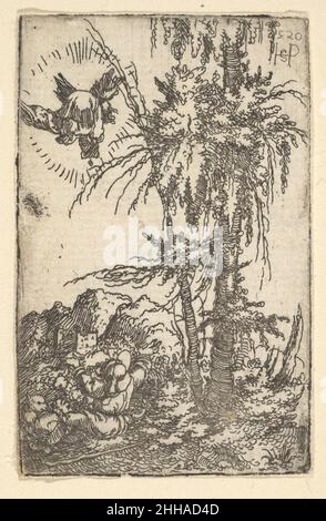 Joachim riceve la promessa della nascita della Vergine 1520 Sebald Beham tedesco. Gioacchino riceve la promessa della nascita della Vergine. Sebald Beham (tedesco, Norimberga 1500–1550 Francoforte). 1520. Acquaforte. Stampa Foto Stock