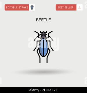 Icona vettore semplice Beetle. Illustrazione Vettoriale