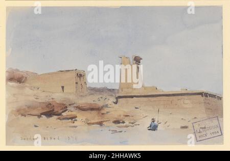 Il Tempio di Dendur, che mostra il Pylon e la Terrazza 1874 Frederick Arthur Bridgman. Il Tempio di Dendur, che mostra il Pylon e la Terrazza 16891 Foto Stock