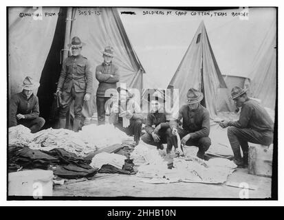 Soldati nel Camp cotone, frontiera del Texas Foto Stock