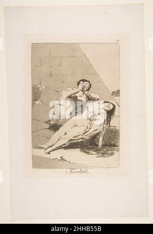 Targa 9 da 'Los Caprichos': Tantalo (Tantalo.) 1799 Goya (Francisco de Goya y Lucientes) Spagnolo. Targa 9 da 'Los Caprichos': Tantalo (Tantalo.) 333785 Foto Stock