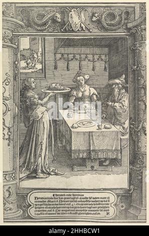 Salome con la testa di Giovanni Battista ca. 1517 Lucas van Leyden Netherlandish. Salome con la testa di Giovanni Battista 364681 Foto Stock