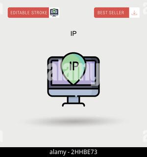 Icona vettore semplice IP. Illustrazione Vettoriale