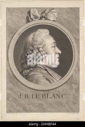 Ritratto di Jean-Baptiste le Blanc 1750 Augustin de Saint-Aubin Francese. Ritratto di Jean-Baptiste le Blanc 386358 Foto Stock