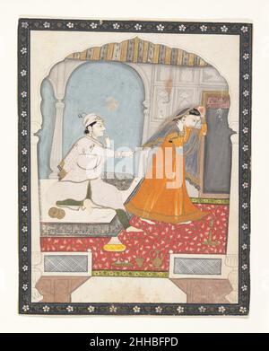 La timida sposa ca. 1800 India (Punjab Hills, Kangra). La timida sposa 37991 Foto Stock