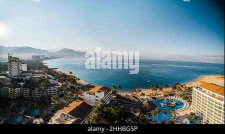 Puerto Vallarta Mexico Beach dall'aria Foto Stock