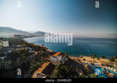 Puerto Vallarta Mexico Beach dall'aria Foto Stock