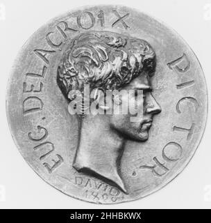 Ferdinand Victor Eugène Delacroix (1798-1863) 1828 Pierre Jean David d'Angers il francese Pierre-Jean David d'Angers fu uno degli scultori francesi più prolifici e importanti della prima metà del XIX secolo. Durante la sua quasi cinquantennale carriera (1819-1856) Davide rimase fedele alla sua convinzione che i monumenti scultorei dedicati alle conquiste di grandi uomini e donne esprimono in modo più permanente e vivido la grandezza di un popolo. Egli cercò continuamente commissioni per monumenti raffiguranti figure storiche e contemporanee che ammirò per commettere il loro seguito Foto Stock