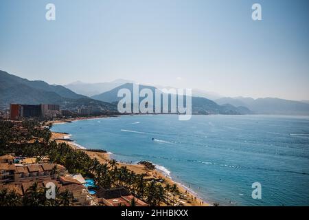 Puerto Vallarta Mexico spiaggia dall'aria Foto Stock