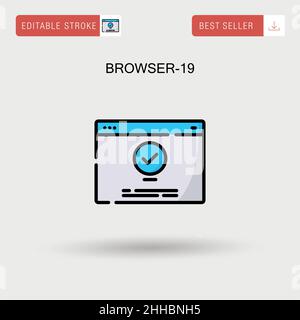Browser-19 icona vettore semplice. Illustrazione Vettoriale
