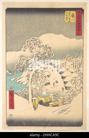 Fujikawa; Sanchu Yamanaka no Sato Miyajiyama 1855 Utagawa Hiroshige Giapponese. Fujikawa; Sanchu Yamanaka no Sato Miyajiyama 55123 Foto Stock