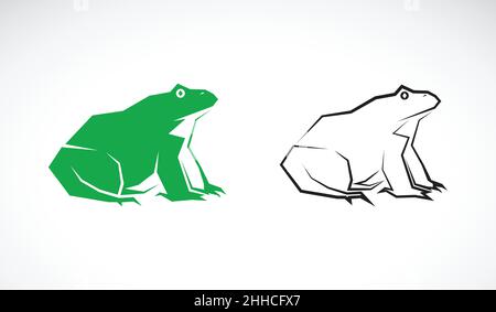 Vettore di rana verde disegno su sfondo bianco. Anfibio. Animale. Icona della rana. Illustrazione vettoriale a livelli facilmente modificabile. Illustrazione Vettoriale