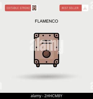 Flamenco semplice icona vettoriale. Illustrazione Vettoriale