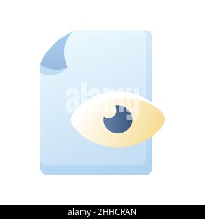 anteprima del file del documento carta visualizzazione della pagina occhio singola icona isolata con illustrazione vettoriale di stile uniforme Foto Stock