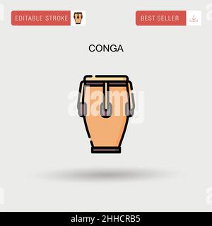 Icona del vettore conga semplice. Illustrazione Vettoriale