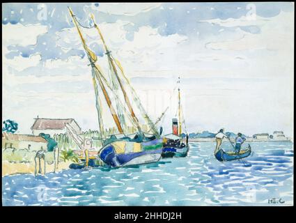 Marine Scene (Barche vicino a Venezia) 1903 Henri-Edmond Cross (Henri-Edmond Delacroix) Francese. Marine Scene (Barche vicino a Venezia) 459730 Foto Stock