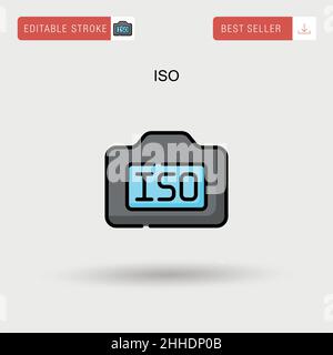 Icona vettore semplice ISO. Illustrazione Vettoriale