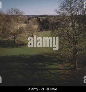 Vista generale di piazzole di rugby da un drone Foto Stock