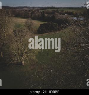 Vista generale di piazzole di rugby da un drone Foto Stock