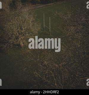 Vista generale di piazzole di rugby da un drone Foto Stock