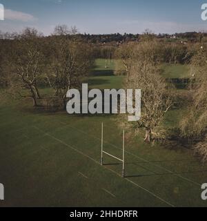 Vista generale di piazzole di rugby da un drone Foto Stock