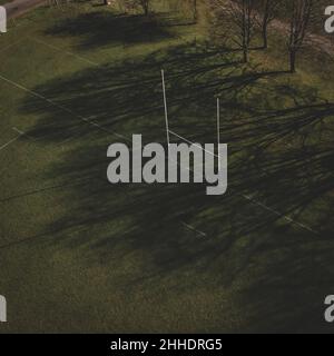 Vista generale di piazzole di rugby da un drone Foto Stock