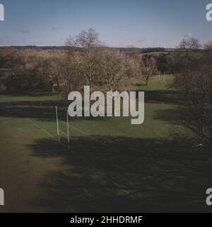 Vista generale di piazzole di rugby da un drone Foto Stock