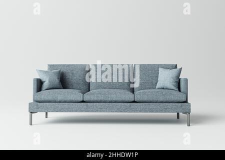 divano isolato su sfondo bianco 3d illustrazione Foto Stock