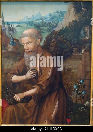 San Girolamo del Maestro della leggenda di Santa Lucia, fine 1400s, olio sul pannello Foto Stock