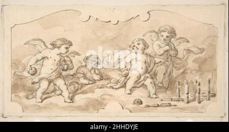 Putti in gioco seconda metà 19th secolo Jules-Edmond-Charles Lachaise francese. Putti in gioco 388305 Foto Stock