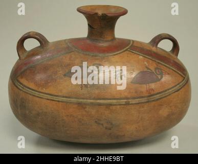 Flacone con beccuccio singolo con manici a fascetta 15th–inizio 16th secolo Inca. Flacone per tubo di lancio singolo con maniglie a nastro 309401 Foto Stock