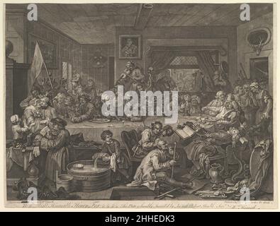 Un intrattenimento elettorale, piatto i: Quattro stampe di un'elezione 24 febbraio 1755 William Hogarth britannico. Un'elezione spettacolo, targa i: Quattro stampe di un'elezione 404840 Foto Stock