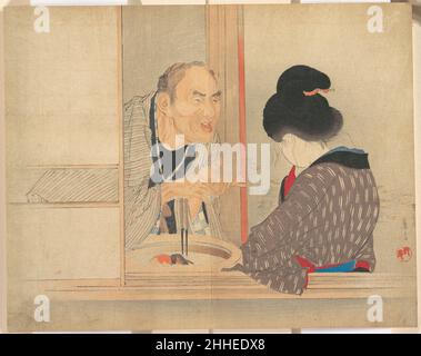 'A Scolding' (Ochiyo), illustrazione di Bugei Kurabu (Club letterario) Tomioka Eisen giapponese. 'A scolding' (Ochiyo), illustrazione di Bugei Kurabu (Club letterario) 55975 Foto Stock