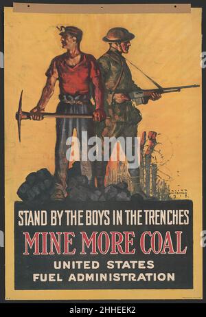 Stand by the boys in the trench-miniera più carbone - Walter Whitehead 1918. Foto Stock