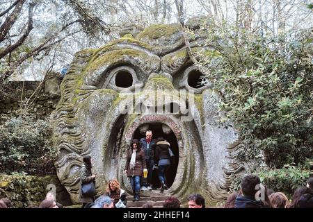 L'Ogre, il simbolo del mostro del parco del mostro di Bomarzo Foto Stock