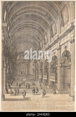 Decorazione ordinata dal Cardinale de Retz nella Chiesa di San Luigi, Roma, per la festa del Santo 1665 Dominique Barrière Francese. Decorazione ordinata dal cardinale de Retz nella Chiesa di San Luigi, Roma, per la festa del Santo 382847 artista: Dominique Barri?re, francese, Marsiglia 1610?1678, decorazione ordinata dal cardinale de Retz nella Chiesa di San Luigi, Roma, per la festa del Santo, 1665, incisione, foglio: 25 13/16 x 17 5/16 poll. (65,5 x 44 cm). Il Metropolitan Museum of Art, New York. The Elisha Whittelsey Collection, The Elisha Whittelsey Fund, 1951 (51.501.2924) Foto Stock