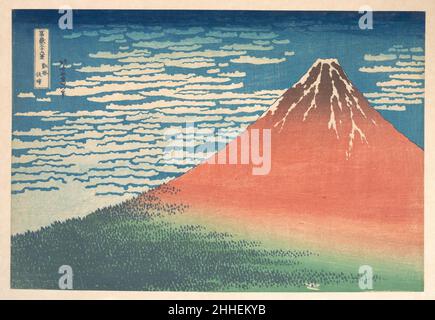 South Wind, Clear Sky (Gaifū kaisei), noto anche come Red Fuji, dalla serie trentasei viste del Monte Fuji (Fugaku sanjūrokkei) ca. 1830–32 Katsushika Hokusai Giapponese. South Wind, Clear Sky (Gaifū kaisei), noto anche come Red Fuji, dalla serie trentasei viste del Monte Fuji (Fugaku sanjūrokkei) 57007 Foto Stock