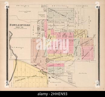 atlante standard della contea di Livingston, Michigan - compreso un libro plat dei villaggi, delle città e delle città della contea, la mappa dello stato, degli Stati Uniti e del mondo, elenco degli agricoltori, riferimento Foto Stock