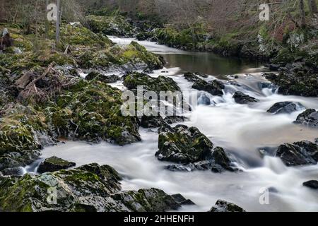 Cascate di Feugh, Banchory, Aberdeenshire, Scozia, Regno Unito Foto Stock