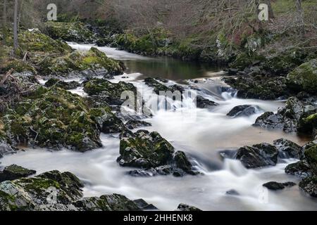 Cascate di Feugh, Banchory, Aberdeenshire, Scozia, Regno Unito Foto Stock